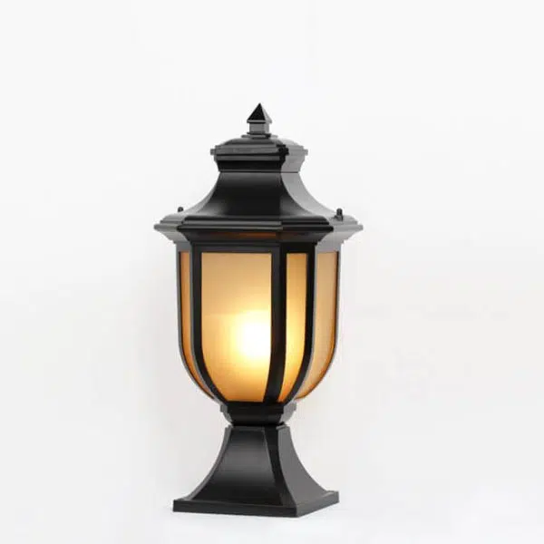 European Vintage Glass Aluminum Cage 1-Light Outdoor Waterproof Landscape Light - Image 13