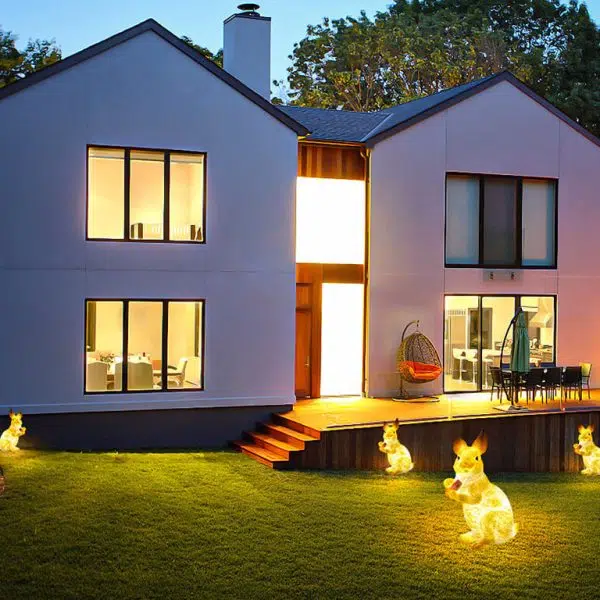 Contemporary Creative Solar Animal Rabbit Squirrel Resin Fiberglass LED Outdoor Landscape Light For Garden - Image 5