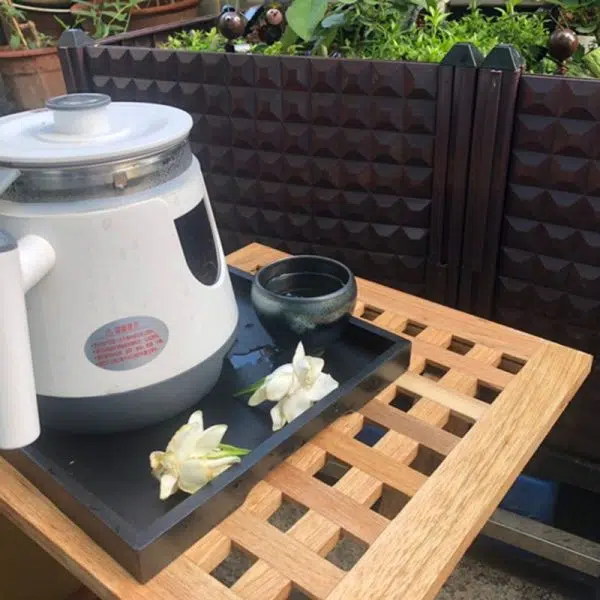 Traditional Rustic Square Wood Chair Backless Armless For Living Room - Image 11