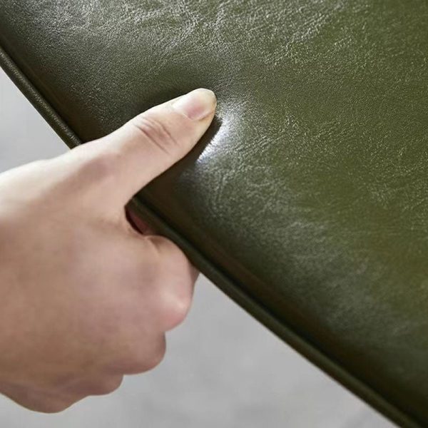 Contemporary Industrial Square Upholstered Leather Wooden Dining Chair Backrest Armrest For Dining Room - Image 11