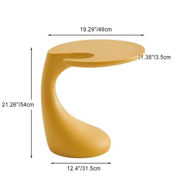 Contemporary Creative Shaped Oval Base PE Plastic End Table For Living Room - Image 4