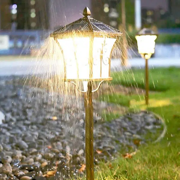 Traditional Chinese Solar Waterproof Aluminum Iron Glass Column LED Landscape Lighting Outdoor Light For Garden - Image 4