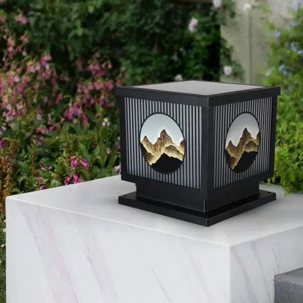 Solar Chinese Landscape Square Post Head Outdoor Waterproof LED Garden Landscape Light - Image 19
