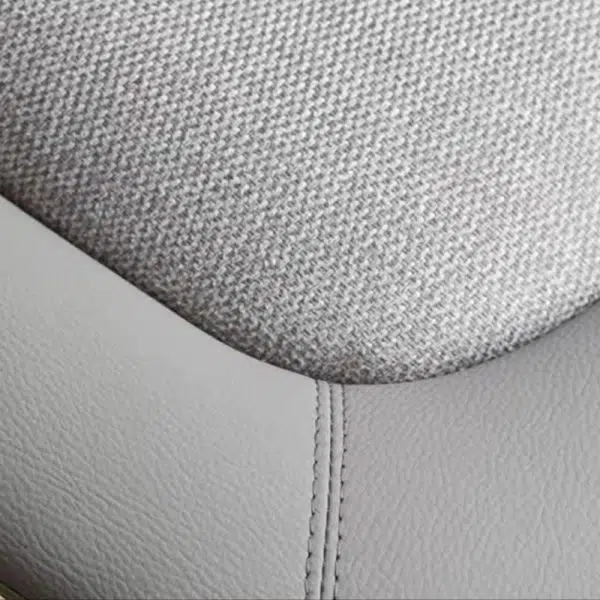 Contemporary Scandinavian Curved Leather Metal Tapered Legs Dining Chair Backrest For Dining Room - Image 7