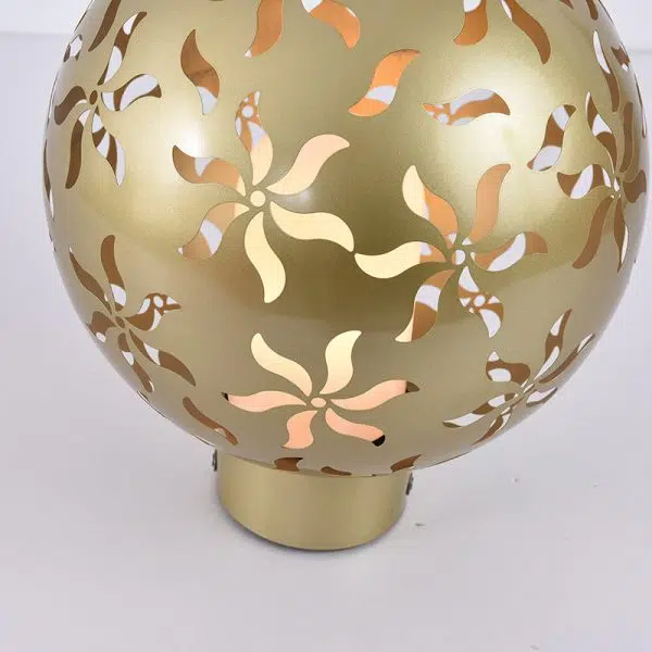 Contemporary Industrial Solar Stainless Steel Carved Sphere 1-Light Post Light Lawn Landscape Light For Outdoor Patio - Image 5