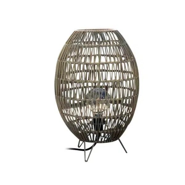 Modern Japanese Rattan Weaving Round Shaped Outdoor Waterproof Patio 1-Light Floor Lamp - Image 7
