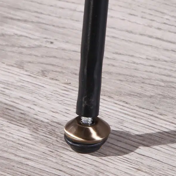 Contemporary Luxury PU Leather Upholstered Metal Legs Curved Dining Chair Backrest For Dining Room - Image 9