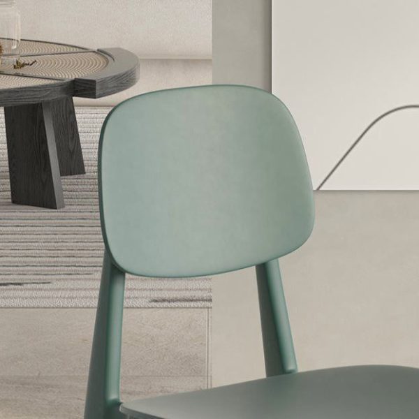 Contemporary Scandinavian Macaron Plastic Square Dining Chair Backrest For Dining Room - Image 7
