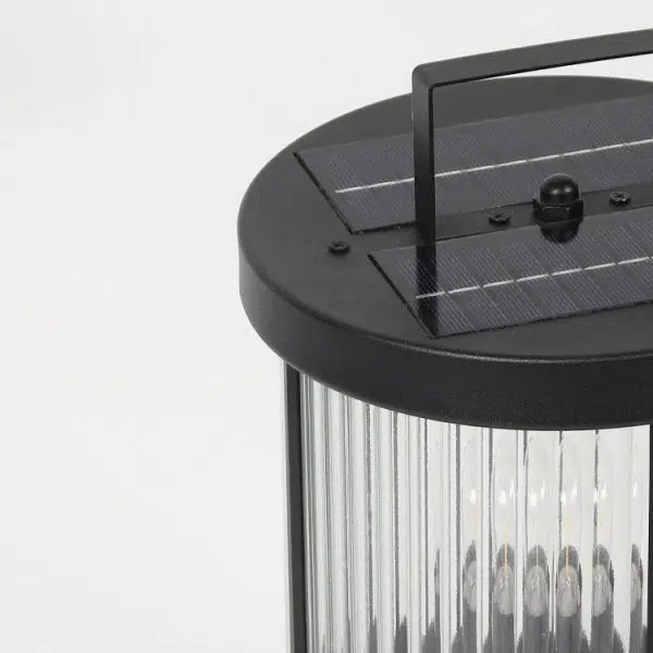 Modern Minimalist Solar Cylinder Stripe Glass Aluminum 1-Light Outdoor Landscape Light For Garden - Image 7