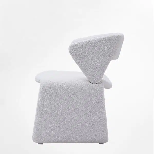 Contemporary Creative Triangle Rectangle Velvet Wood Dining Chair Backrest Armless For Dining Room - Image 16