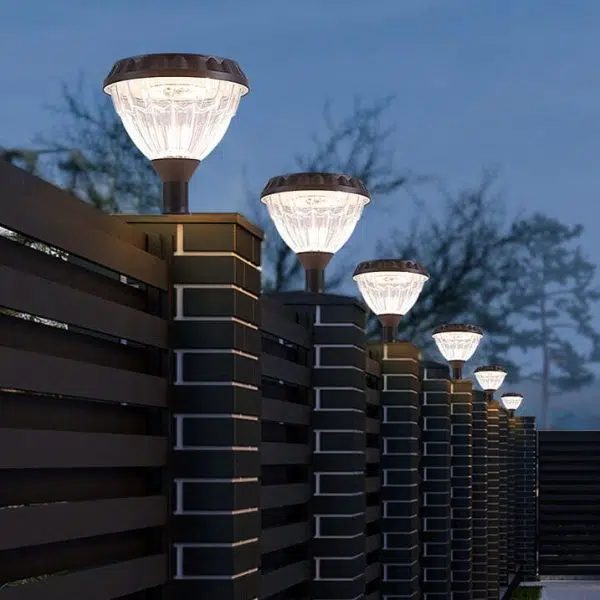 Modern Black Solar Die-Cast Aluminum Glass Outdoor Patio Waterproof Column Head Light - Image 25