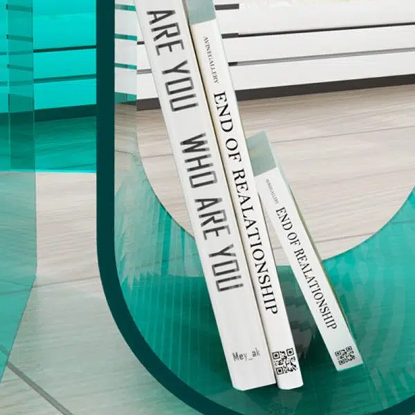 Contemporary Nordic Curved Acrylic End Table Storage For Living Room - Image 10