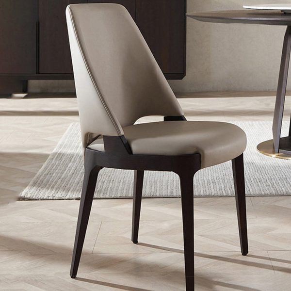 Contemporary Luxury Square Microfiber Leather Upholstered Dining Chair Backrest For Dining Room - Image 9