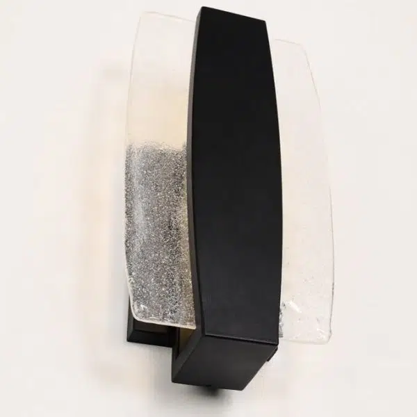 Modern Minimalist Rectangle Aluminum Glass LED Wall Sconce Lamp For Outdoor Patio - Image 7