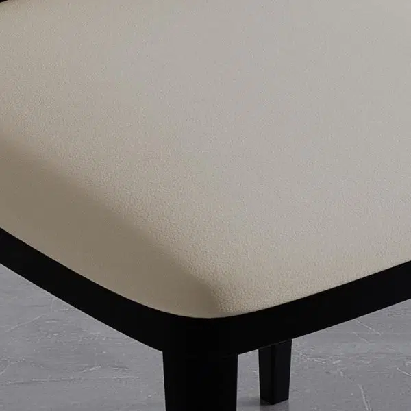 Modern Luxury Square Leather Iron Chair Backrest Armless For Living Room - Image 6