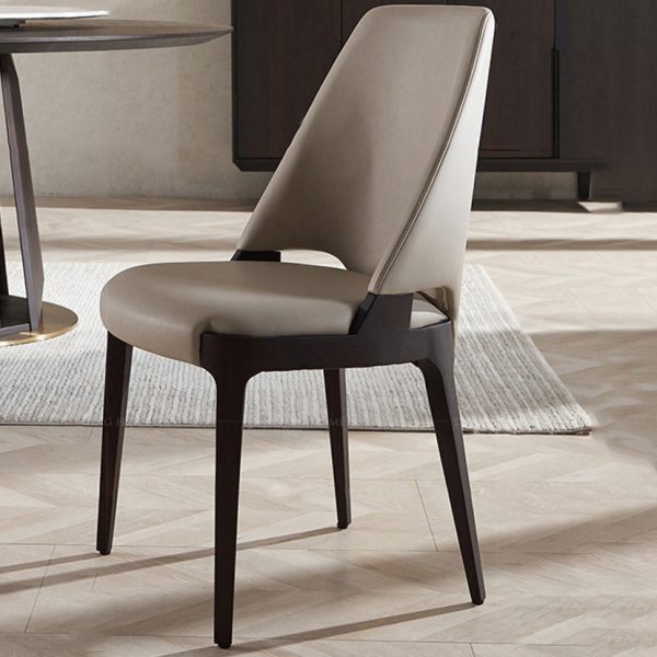 Contemporary Luxury Square Microfiber Leather Upholstered Dining Chair Backrest For Dining Room - Image 10