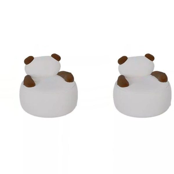 Contemporary Creative Bear Round Cushion Lambswool Solid Wood Accent Chair Backrest Armrest For Living Room - Image 20