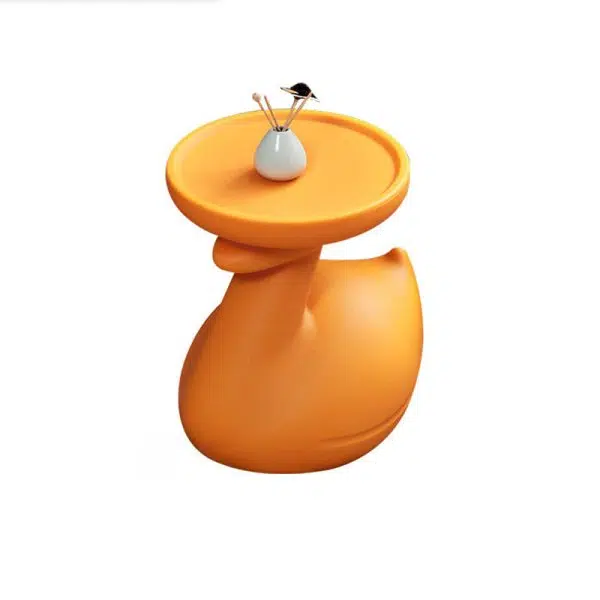 Contemporary Creative Plastic Tray Top Swan Shape Base End Table For Living Room - Image 14