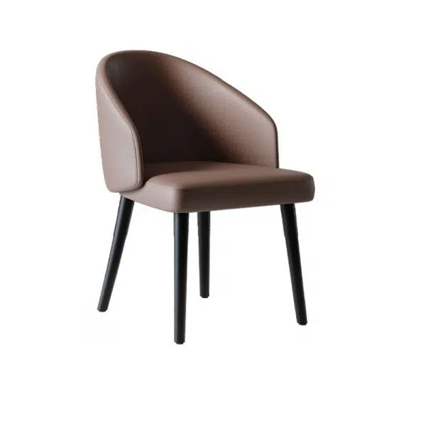 Contemporary Nordic Trapezoid Cushion Saddle Leather Ash Wood Dining Chair Backrest For Dining Room - Image 16