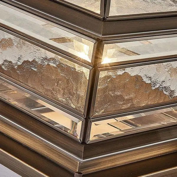 European Outdoor Brass Glass Square 1/2 Light Waterproof Pillar Landscape Light - Image 15