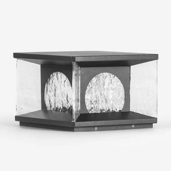 Modern Minimalist Solar Waterproof Rectangle Stainless Steel Glass LED Post Head Light For Outdoor Patio - Image 6