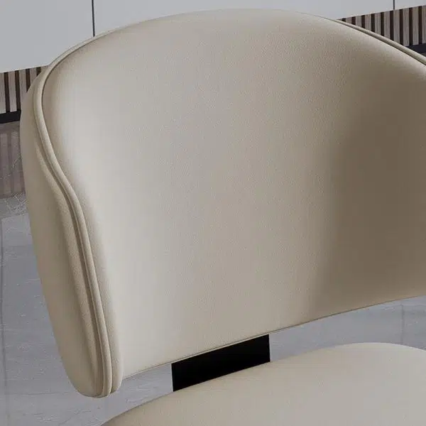 Modern Luxury Square Leather Iron Chair Backrest Armless For Living Room - Image 5