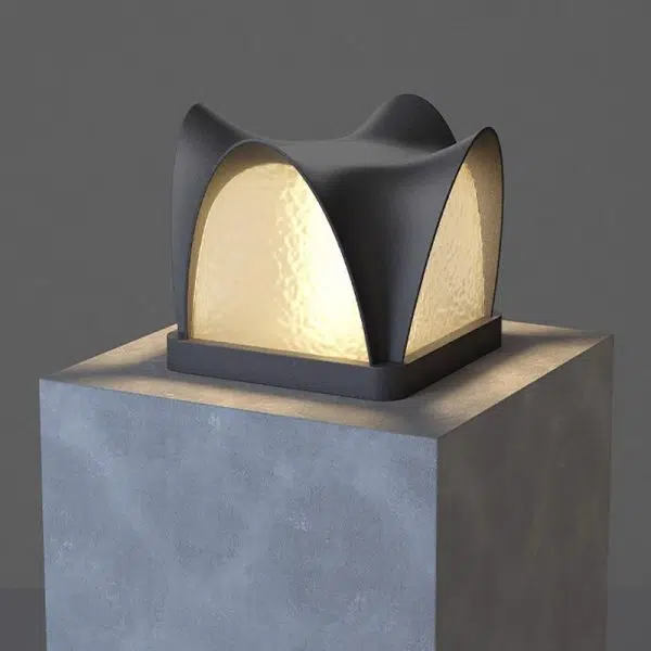 Modern Art Deco Solar Curve Cube LED Outdoor Landscape Light For Garden - Image 5