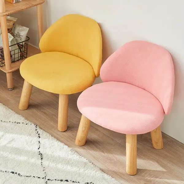 Contemporary Nordic Fabric Round Footstool Backrest For Entryways - Image 14