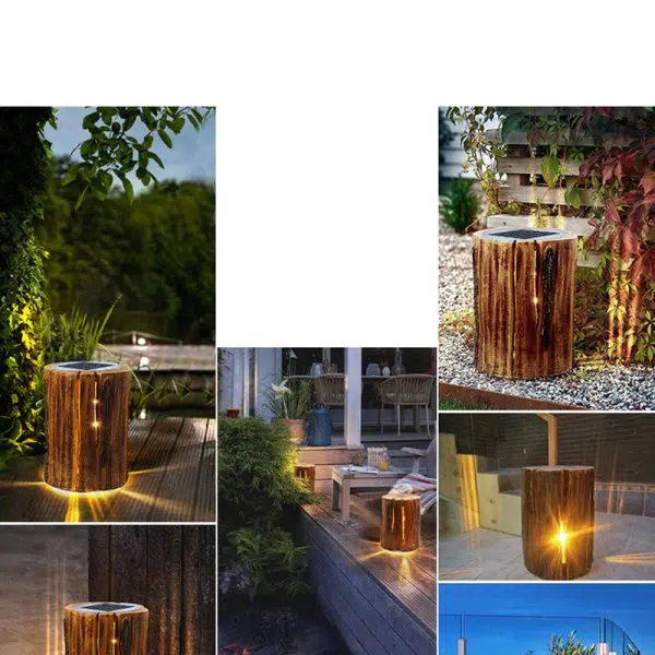 Modern Art Deco Waterproof Solar Iron Resin Tree Stump LED Landscape Lighting Outdoor Lighting For Garden - Image 6