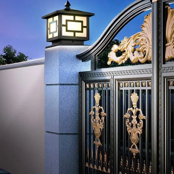 Traditional Chinese Solar Waterproof ABS Acrylic Square Lantern LED Landscape Lighting Outdoor Light For Outdoor Patio - Image 3