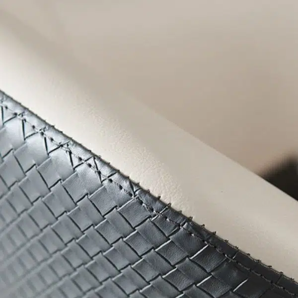 Contemporary Scandinavian Leather Carbon Steel Sponge Square Lozenge Dining Chair Backrest Armrest For Dining Room - Image 10