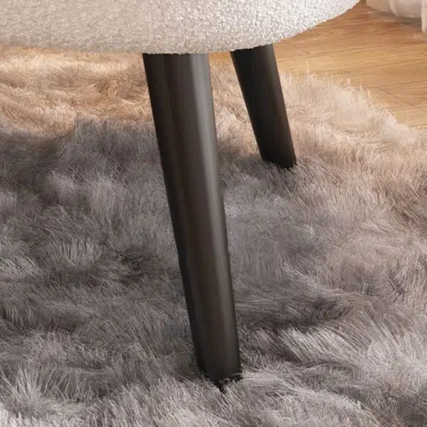 Contemporary Nordic Curved Lambswool Carbon Steel Legs Accent Chair Backrest For Living Room - Image 6