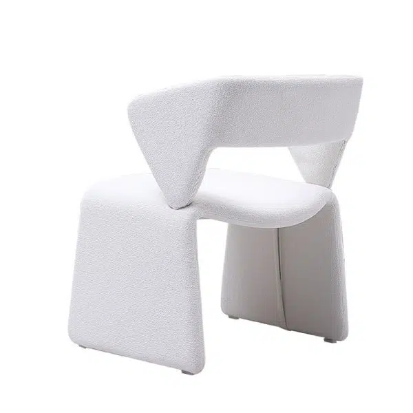 Contemporary Creative Triangle Rectangle Velvet Wood Dining Chair Backrest Armless For Dining Room - Image 15