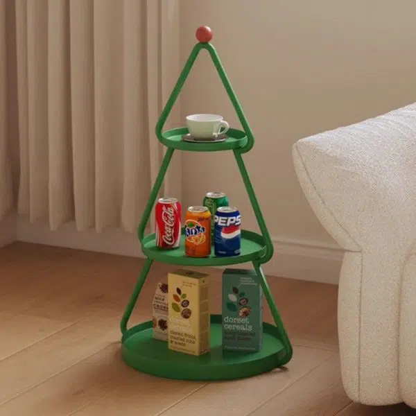 Contemporary Creative Round Iron End Table 3-Tier For Living Room - Image 7