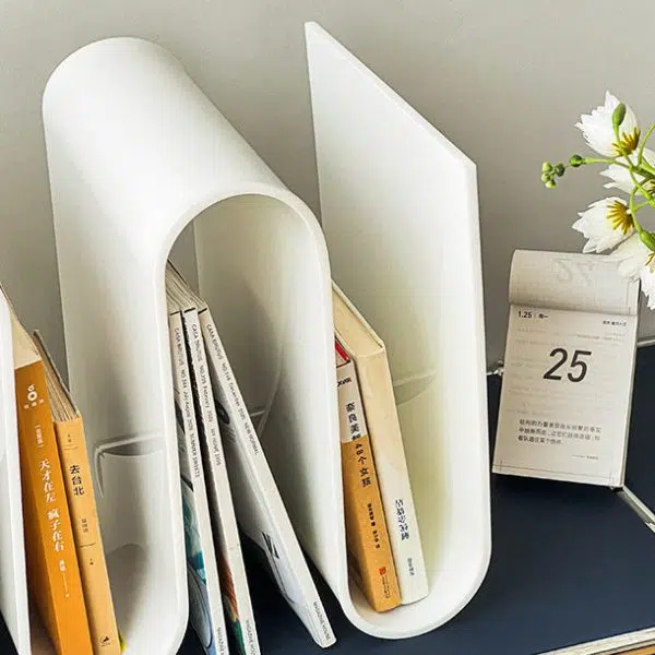 Contemporary Creative S-Shaped Acrylic Multifunctional Storage End Table 4-Tier For Living Room - Image 6