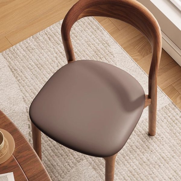 Contemporary Scandinavian Curved Back Ash Wood Sponge Dining Chair Backrest For Dining Room - Image 8
