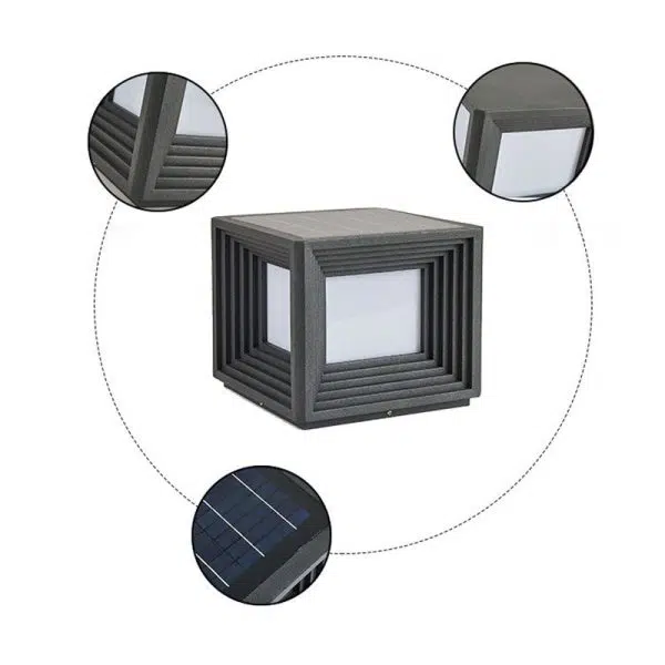 Modern Simplicity Rectangular Stainless Steel Acrylic LED Post Head Light For Outdoor Patio - Image 8