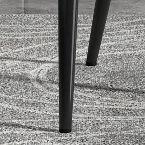 Contemporary Scandinavian Leather Fabric Carbon Steel Sponge Square Wing Dining Chair Backrest Armrest For Dining Room - Image 9