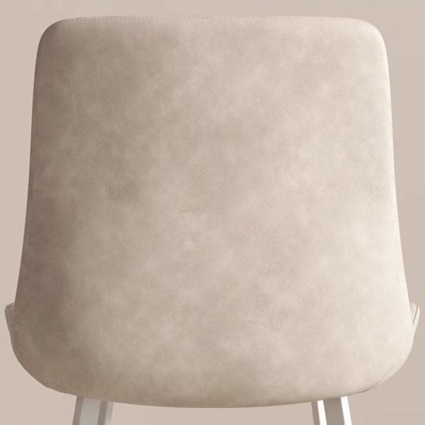 Contemporary Scandinavian Leather Carbon Steel Sponge Square Curved Dinining Chair Backrest For Dining Room - Image 7