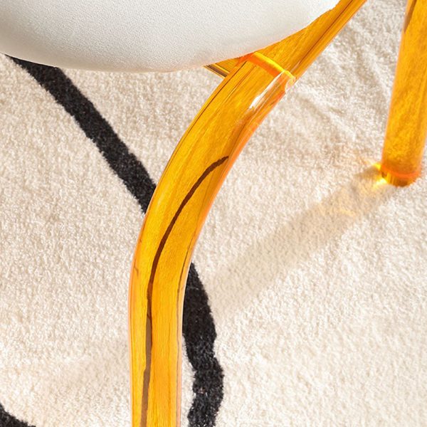 Contemporary Nordic Acrylic Velvet Sponge Round Arched Dining Chair Backrest For Dining Room - Image 10