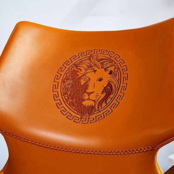 Contemporary Luxury Leather Metal Tapered Legs Dining Chair Backrest For Living Room - Image 8