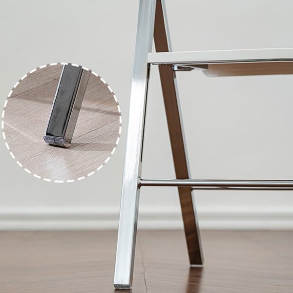 Contemporary Nordic Square Acrylic Metal Dining Chair Foldable For Dining Room - Image 8