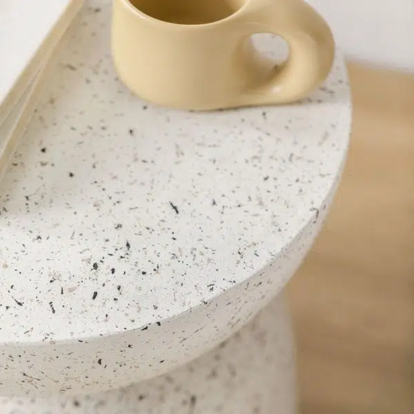 Contemporary Nordic Round Cylinder Magnesium Oxide End Table For Bedroom - Image 6