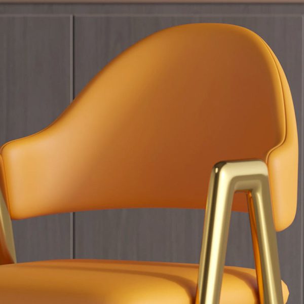 Contemporary Luxury Square Leather Upholstered Dining Chair Backrest Armrest For Dining Room - Image 7