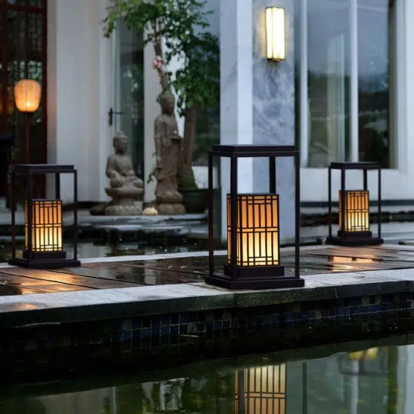 Modern Retro Stainless Steel Marble Solar LED  Waterproof Garden Lawn Outdoor Light - Image 3