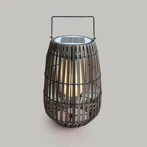 Modern Rustic Rattan Weaving Portable Outdoor Waterproof Solar LED Lawn Landscape Light - Image 4