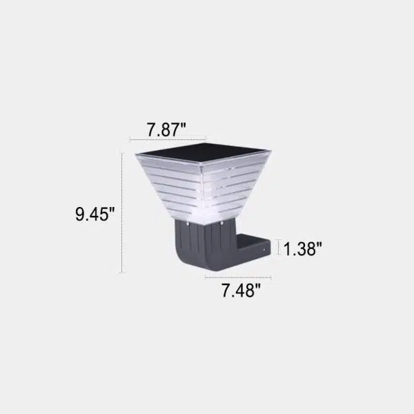 Modern Square Black Aluminum Plastic Solar LED Outdoor Wall Light - Image 11