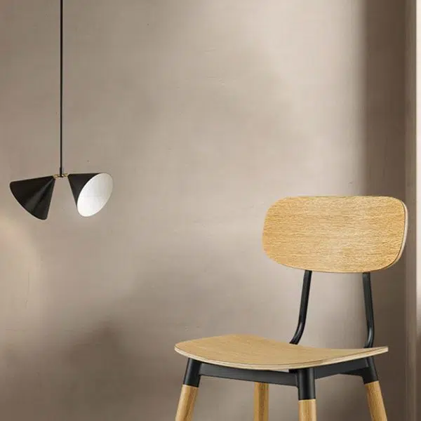 Contemporary Scandinavian Square Wood Iron Chair Backrest Armless For Living Room - Image 7