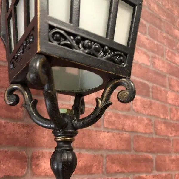 European Outdoor Square Lantern Carved 1-Light Waterproof Wall Sconce Lamp - Image 9