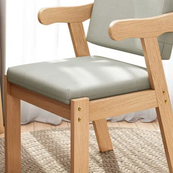 Contemporary Nordic Square Wood Fabric Chair Backrest Armrest For Living Room - Image 6